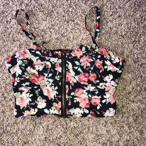 Front Zipper crop top